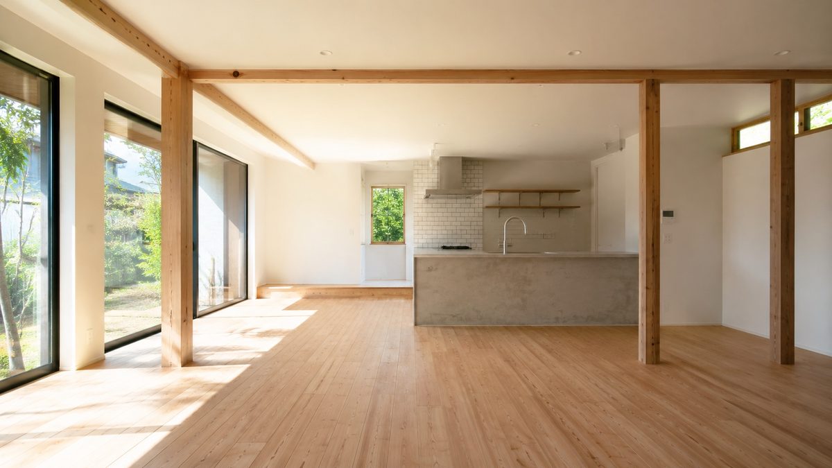 Daylight falling across pale walls and an open living space — illustrative image
